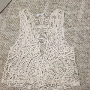 LC Lauren Conrad Knit Crochet Boho Vest Size M